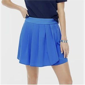 J.Crew Blue Elastic Waist Stretch Pleated Skort